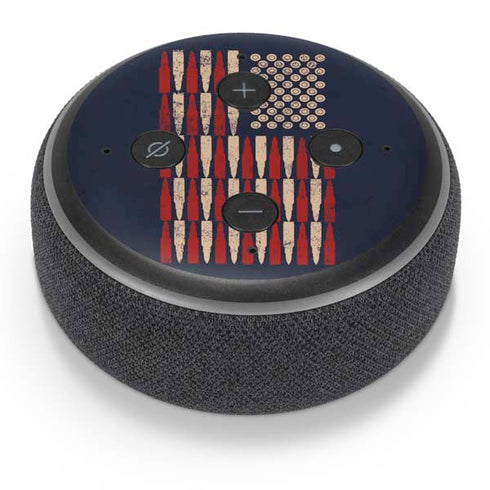 Blue Bullet American Flag Amazon Echo Dot Skin