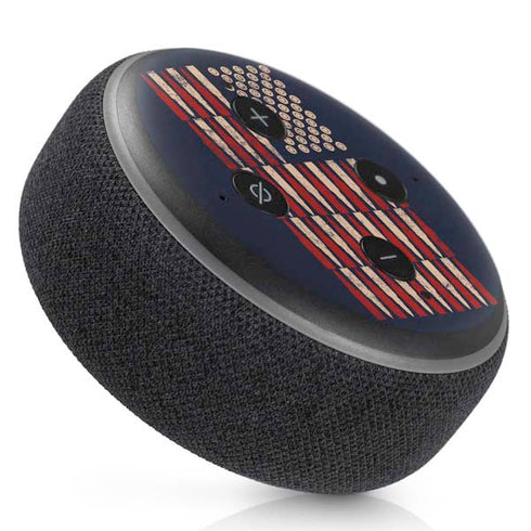 Blue Bullet American Flag Amazon Echo Dot Skin