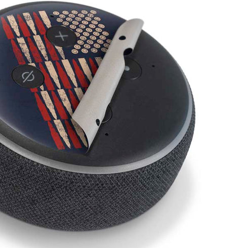 Blue Bullet American Flag Amazon Echo Dot Skin