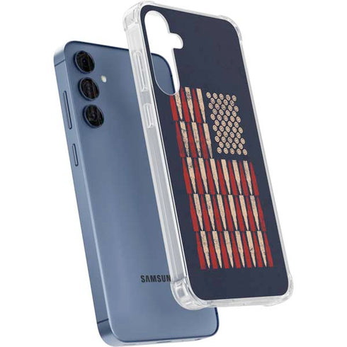 Blue Bullet American Flag Galaxy A55 5G Clear Case