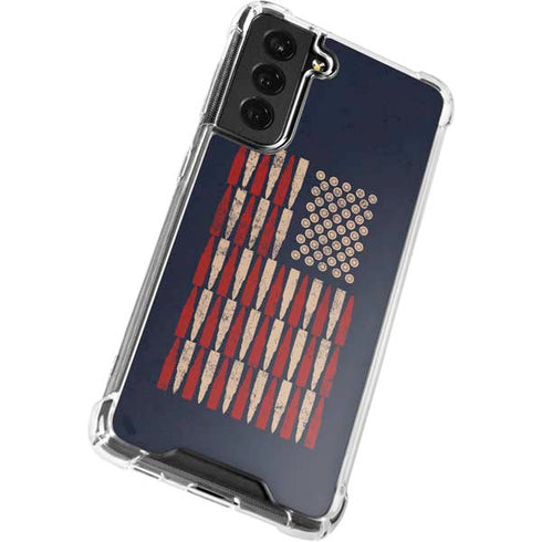 Blue Bullet American Flag Galaxy S22 Plus Clear Case