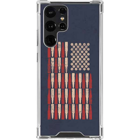 Blue Bullet American Flag Galaxy S23 Ultra Clear Case