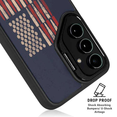 Blue Bullet American Flag Galaxy S25 Kickstand Case