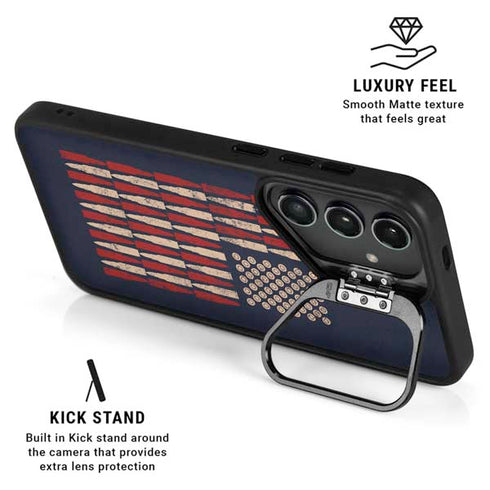 Blue Bullet American Flag Galaxy S25 Plus Kickstand Case
