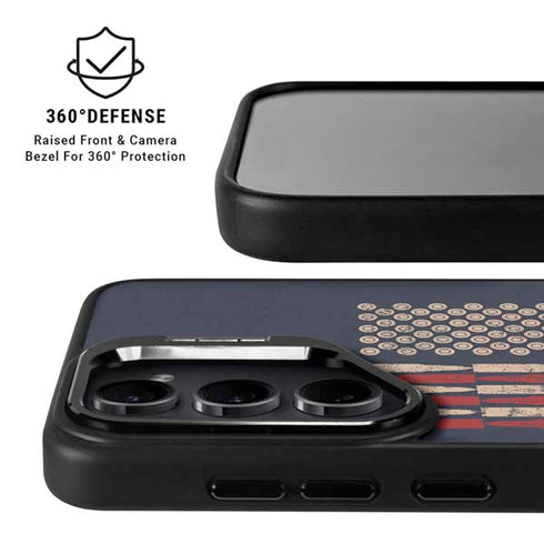 Blue Bullet American Flag Galaxy S25 Plus Kickstand Case