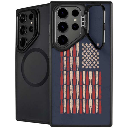 Blue Bullet American Flag Galaxy S24 Ultra Kickstand Case