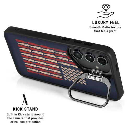Blue Bullet American Flag Galaxy S24 Ultra Kickstand Case