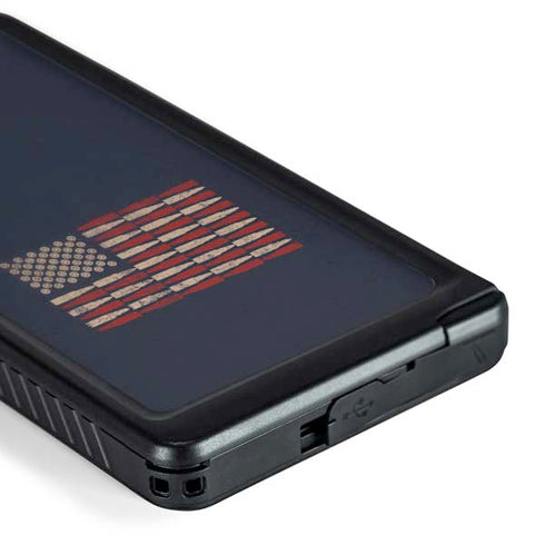 Blue Bullet American Flag Galaxy S24 Ultra Waterproof Case