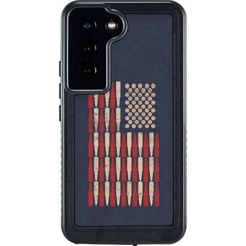 Blue Bullet American Flag Galaxy S24 Waterproof Case