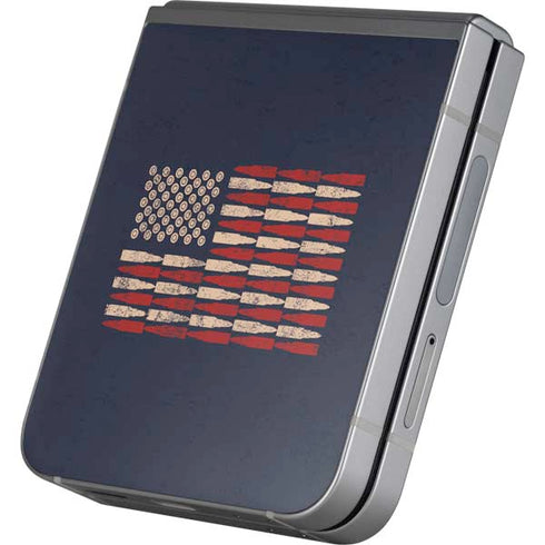 Blue Bullet American Flag Galaxy Z Flip6 Skin