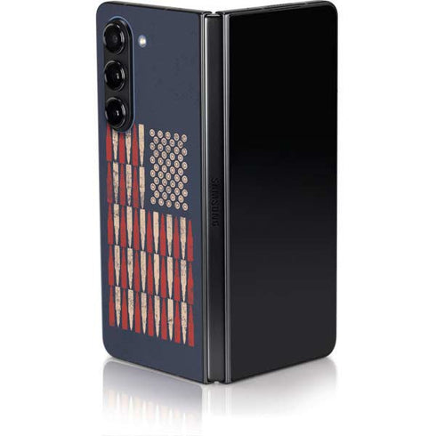 Blue Bullet American Flag Galaxy Z Fold5 5G Skin