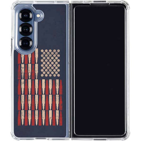 Blue Bullet American Flag Galaxy Z Fold6 Clear Case
