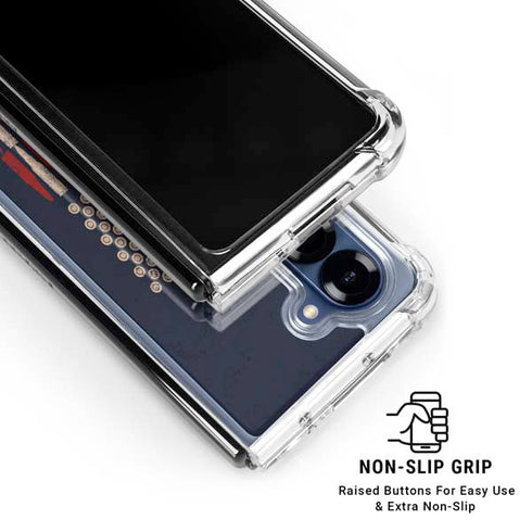 Blue Bullet American Flag Galaxy Z Fold6 Clear Case