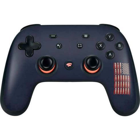 Blue Bullet American Flag Google Stadia Controller Skin