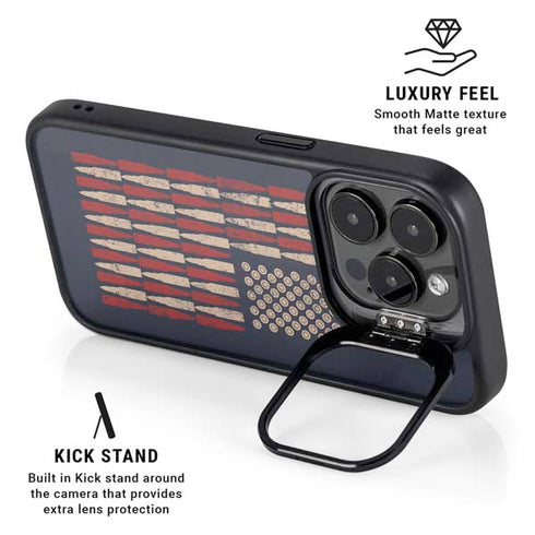 Blue Bullet American Flag iPhone 13 Pro Kickstand Case