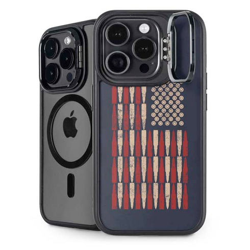 Blue Bullet American Flag iPhone 14 Pro Kickstand Case