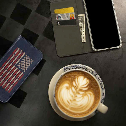 Blue Bullet American Flag iPhone 15 Folio Case