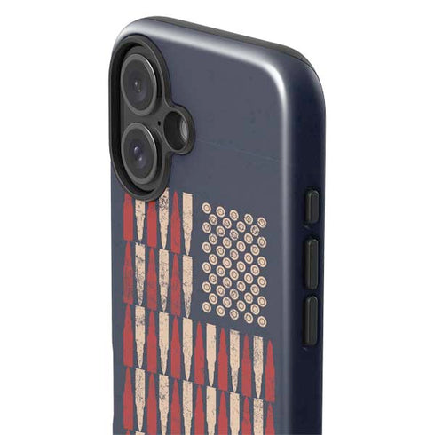 Blue Bullet American Flag iPhone 16 Impact Case