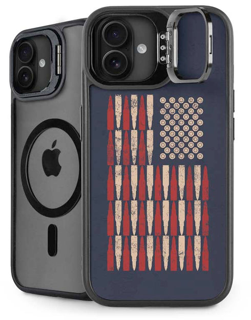 Blue Bullet American Flag iPhone 16 Kickstand Case