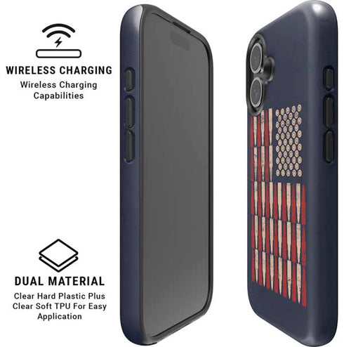 Blue Bullet American Flag iPhone 16 Magsafe Impact Case