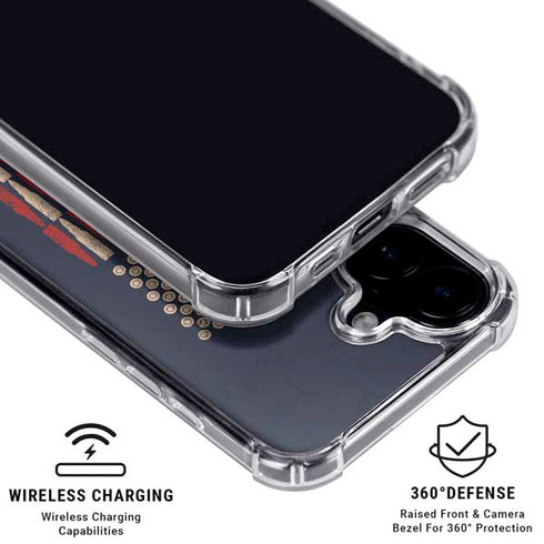 Blue Bullet American Flag iPhone 16 Plus Clear Case