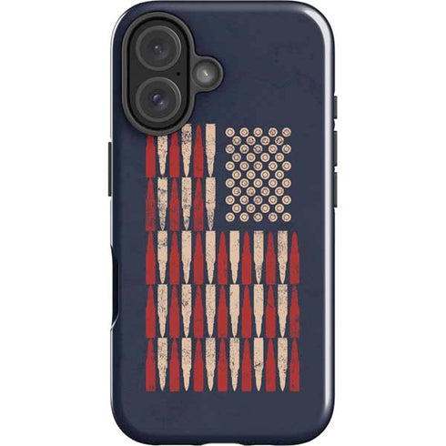 Blue Bullet American Flag iPhone 16 Plus Impact Case