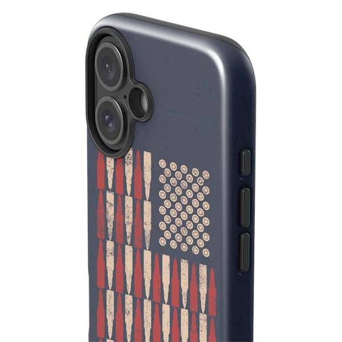 Blue Bullet American Flag iPhone 16 Plus Impact Case