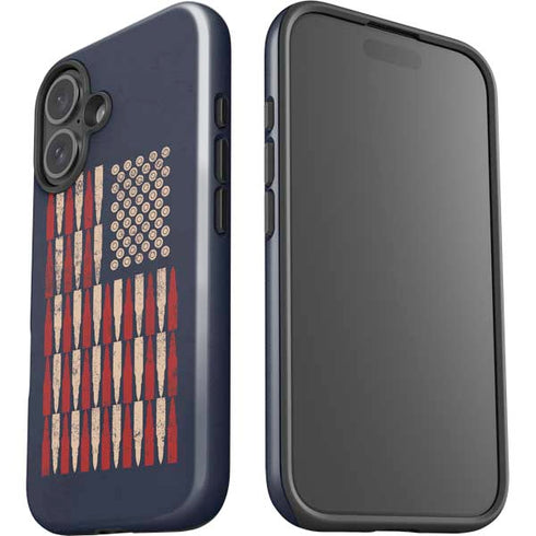 Blue Bullet American Flag iPhone 16 Plus Impact Case