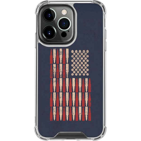 Blue Bullet American Flag iPhone 16 Pro Clear Case