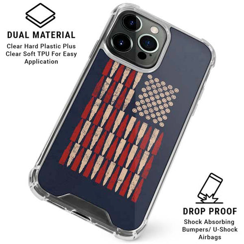 Blue Bullet American Flag iPhone 16 Pro Clear Case