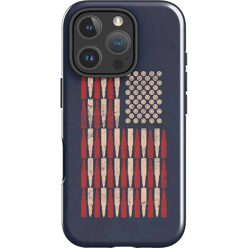 Blue Bullet American Flag iPhone 16 Pro Impact Case