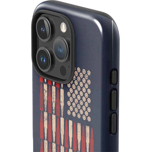 Blue Bullet American Flag iPhone 16 Pro Impact Case