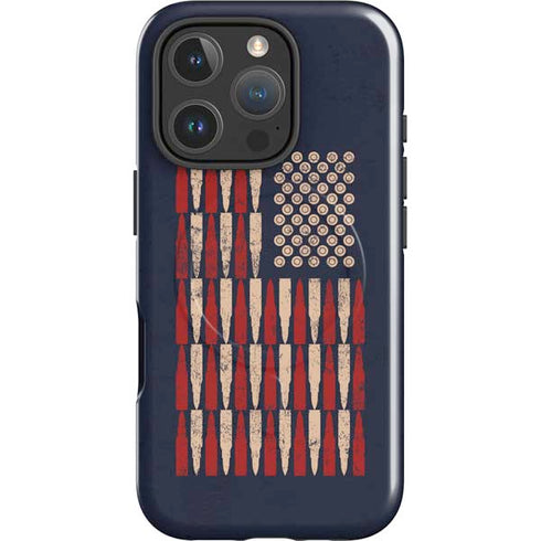 Blue Bullet American Flag iPhone 16 Pro Magsafe Impact Case