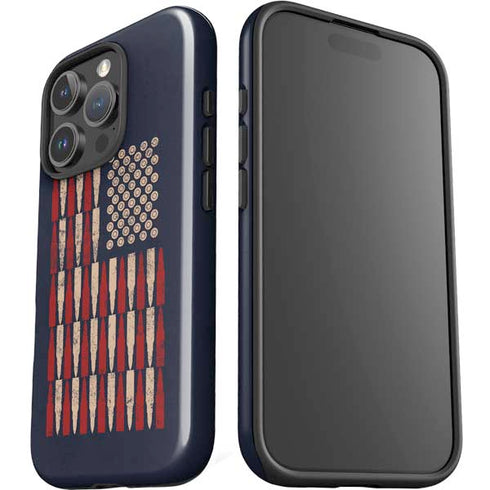 Blue Bullet American Flag iPhone 16 Pro Max Impact Case