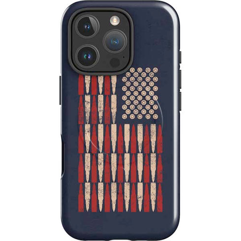 Blue Bullet American Flag iPhone 16 Pro Max Magsafe Impact Case