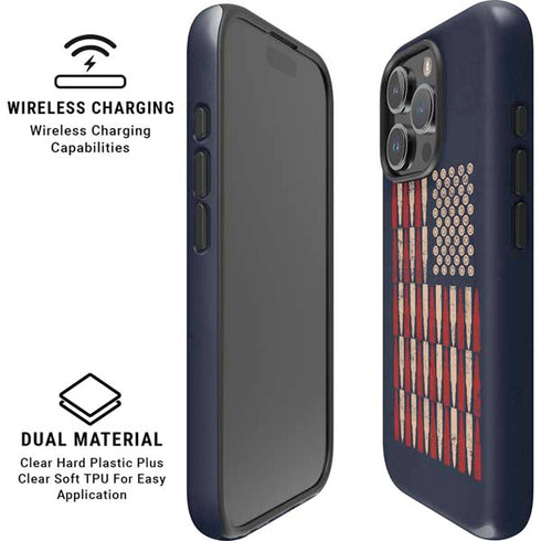 Blue Bullet American Flag iPhone 16 Pro Max Magsafe Impact Case