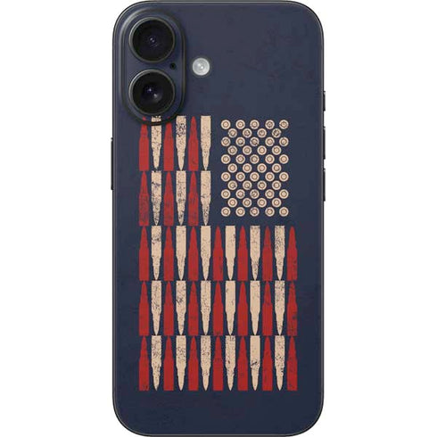 Blue Bullet American Flag iPhone 16 Skin