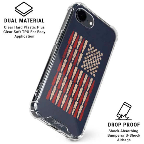 Blue Bullet American Flag iPhone 16e Clear Case