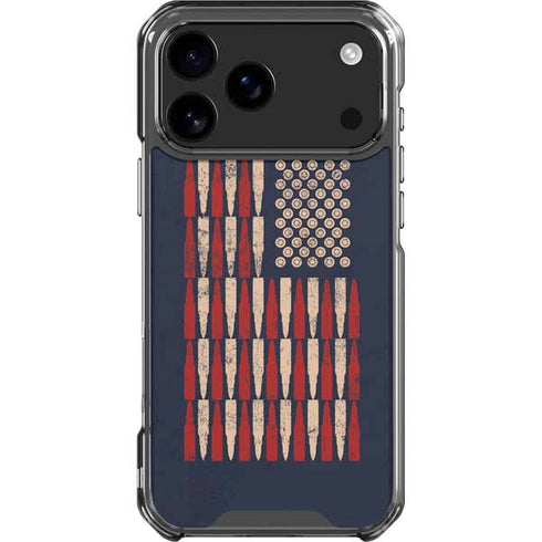 Blue Bullet American Flag iPhone 18 Pro Max Clear Case
