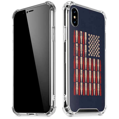 Blue Bullet American Flag iPhone X/XS Clear Case
