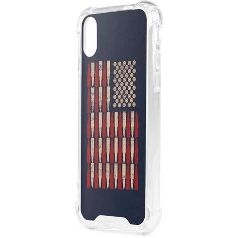 Blue Bullet American Flag iPhone XS Clear Case