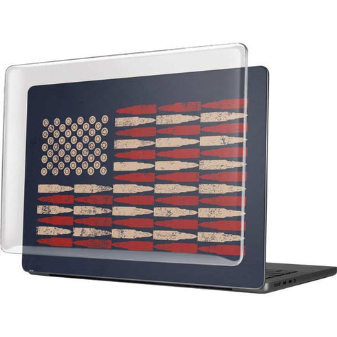Blue Bullet American Flag MacBook Pro 14in (2021-24) Case plus Skin