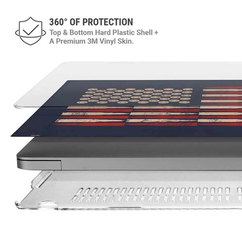 Blue Bullet American Flag MacBook Pro 14in (2021-24) Case plus Skin