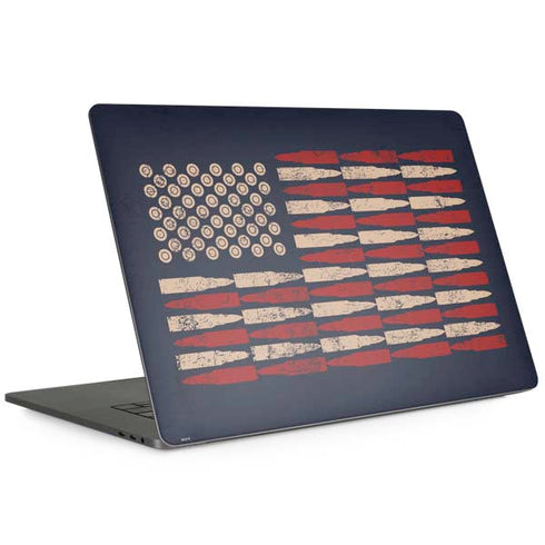 Blue Bullet American Flag MacBook Skins