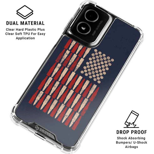 Blue Bullet American Flag Moto G Power 5G (2024) Clear Case