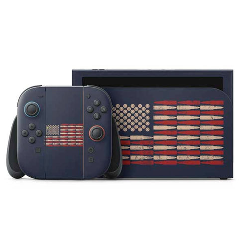 Blue Bullet American Flag Nintendo Switch 2 (2025) with Joy-Con Skin