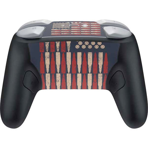 Blue Bullet American Flag Nintendo Switch 2 (2025) Pro Controller Skin