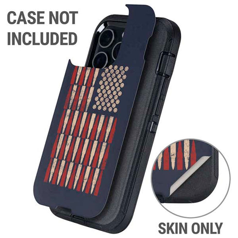 Blue Bullet American Flag Otterbox Defender iPhone Skin