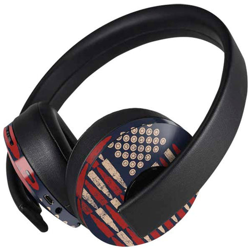 Blue Bullet American Flag PlayStation 4 Gold Wireless Headset Skin