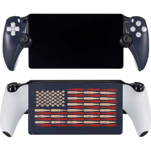 Blue Bullet American Flag PlayStation Portal Remote Player Skin